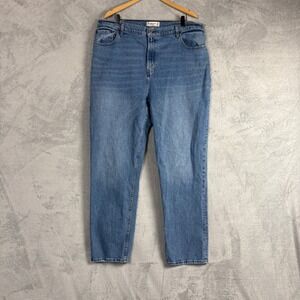 Abercrombie & Fitch The 90s Straight Ultra High Rise Jeans Curve Love Blue 35/20